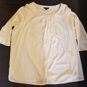 Lands' End Off White 3/4 length sleeve Blouse-2X